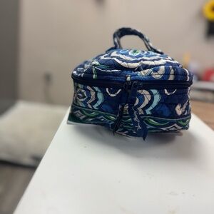 Vera Bradley Blue and Green Floral Cosmetic Case